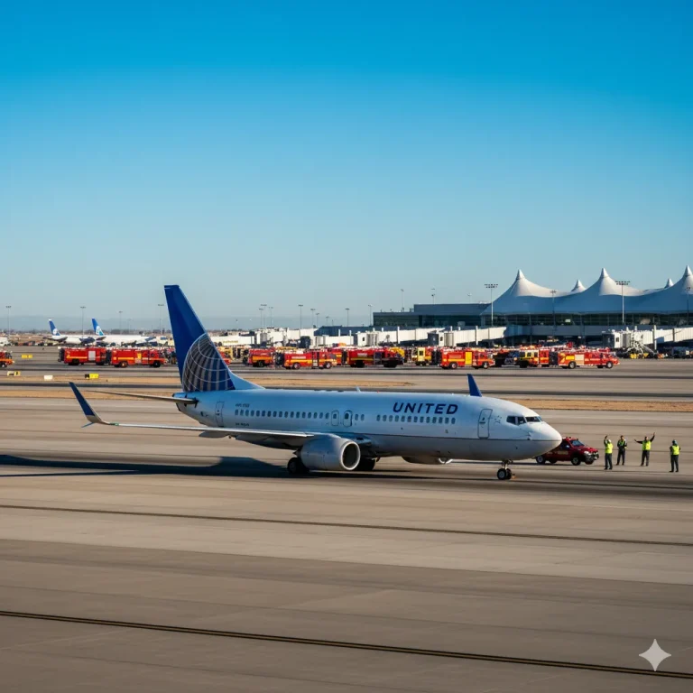United Airlines Flight UA770 lands safely at Denver International Airport after an in-flight emergency diversion on July 28, 2025.