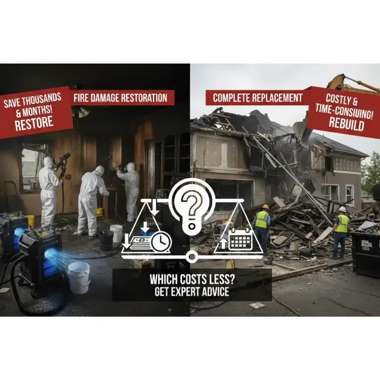 Fire Damage Restoration vs Replacement