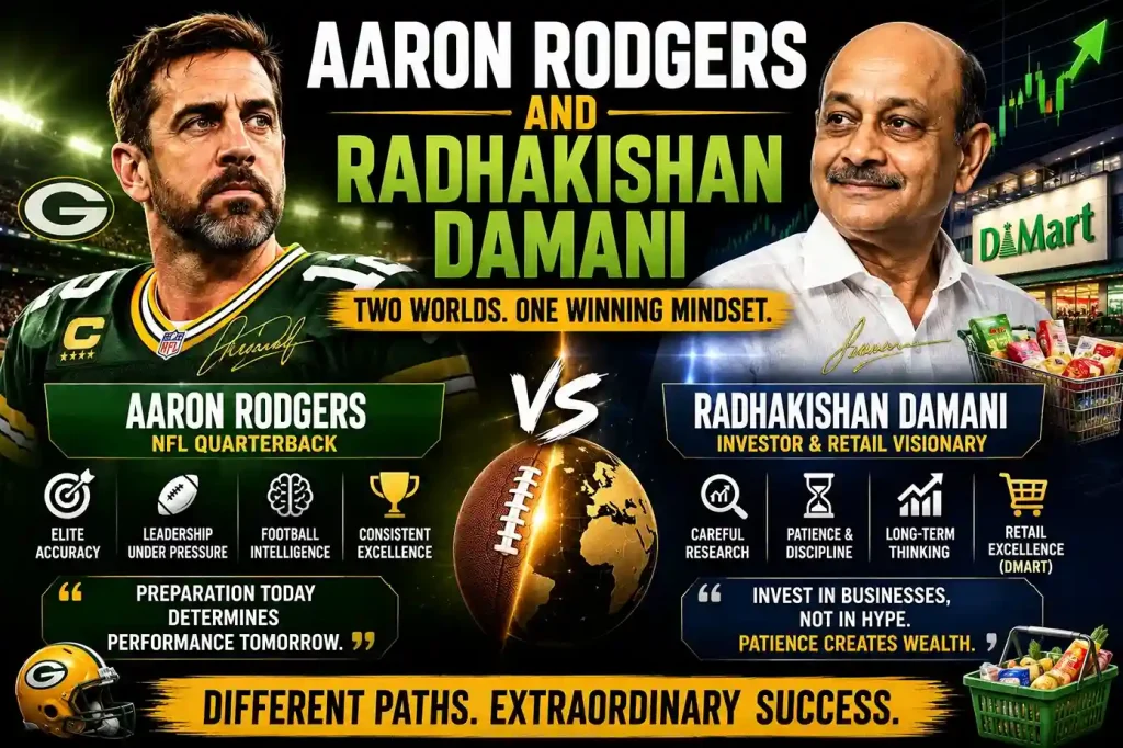 Aaron Rodgers and Radhakishan Damani