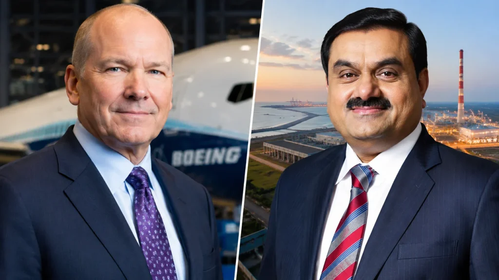 Dave Calhoun and Gautam Adani