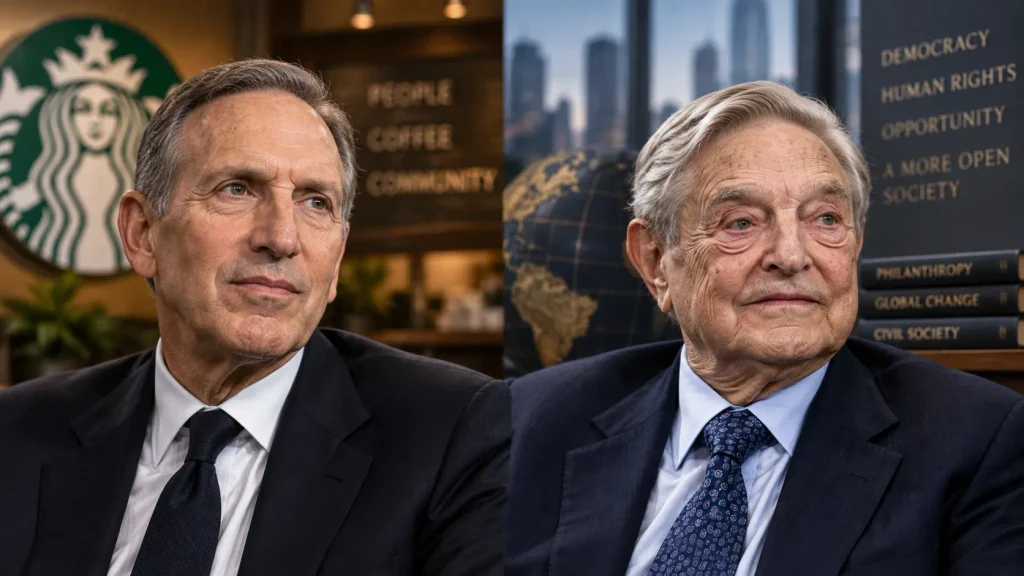Howard Schultz and George Soros