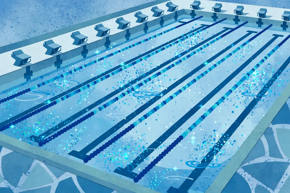 Olympic swimming pool lanes