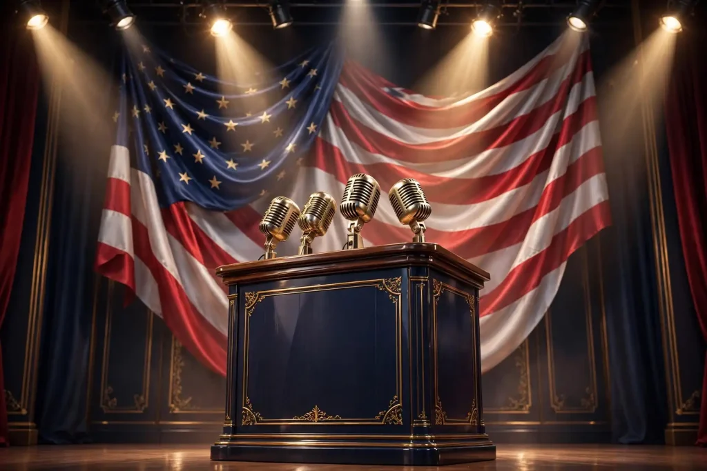Abstract illustration representing Charlie Kirk's English, Irish, Polish, and German heritage