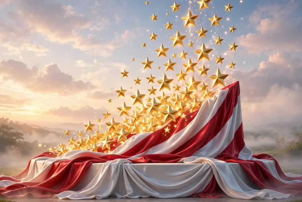 Stylized artwork symbolizing Charlie Kirk's American Midwestern family roots