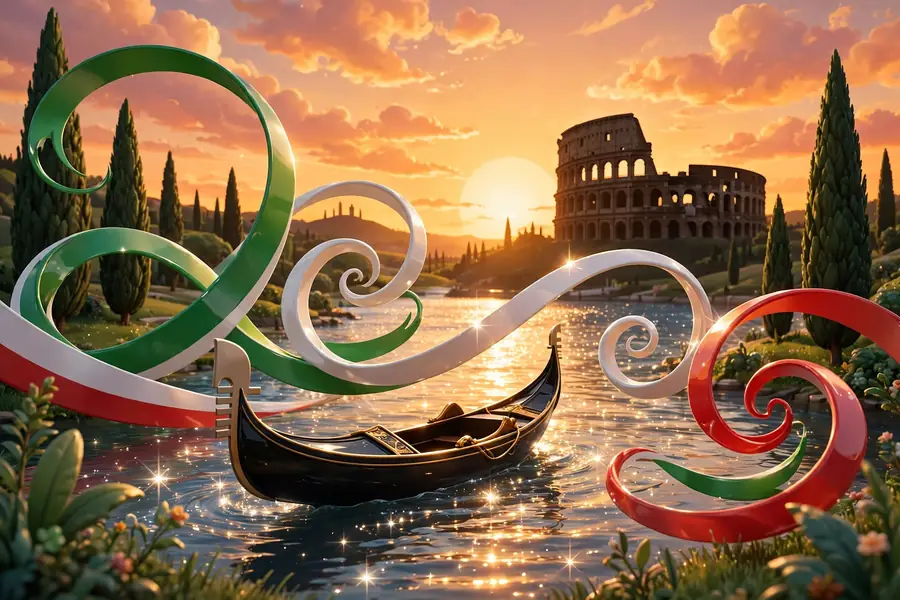3D illustration of Italian heritage symbols for Curtis Sliwa's Italian mother