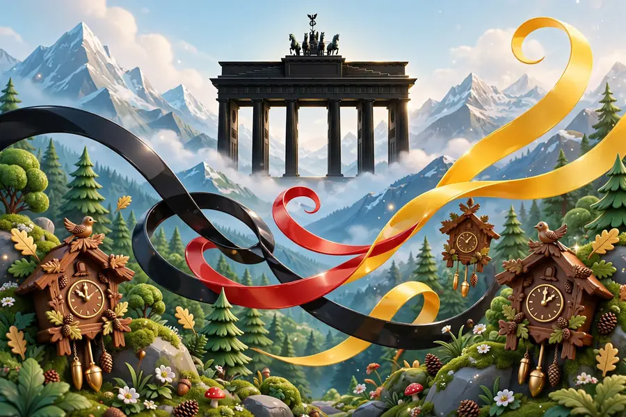 3D illustration of German cultural symbols representing Markiplier's German heritage