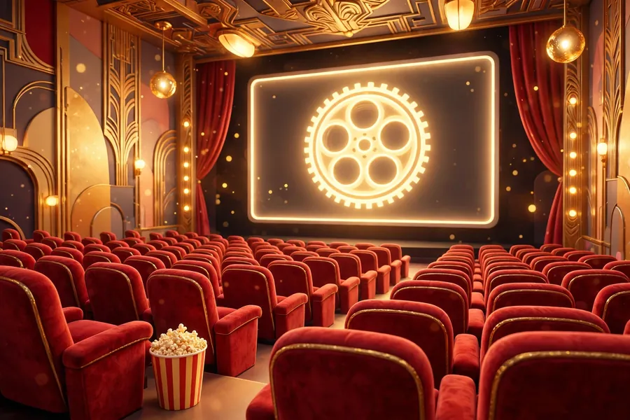 3D render of a luxury cinema theater illustrating the Gold Coast Ghostbusters movie night linked to Taylor Swift and Chris Hemsworth