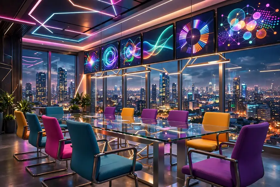3D render of a modern corporate boardroom scene for the Wayne Gretzky and Miguel Patricio article